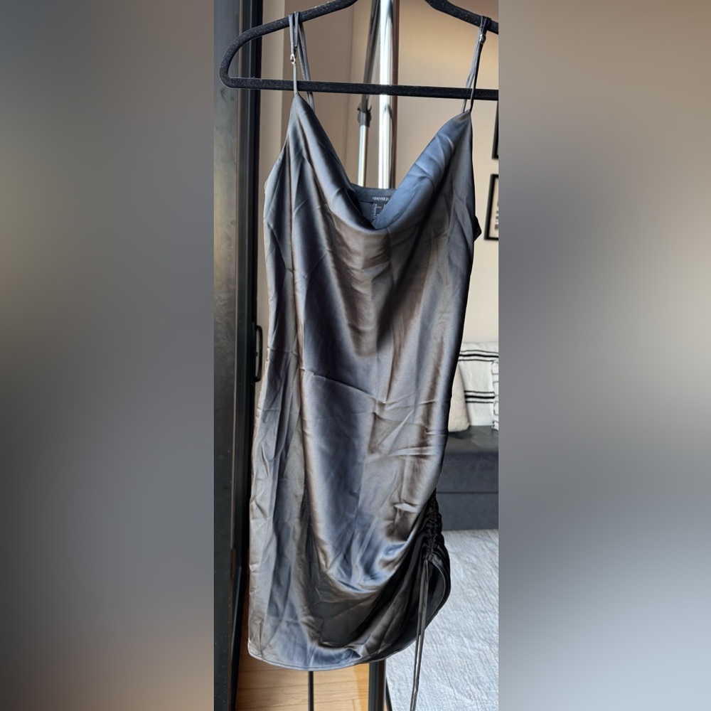 Forever 21 Black Satin Dress